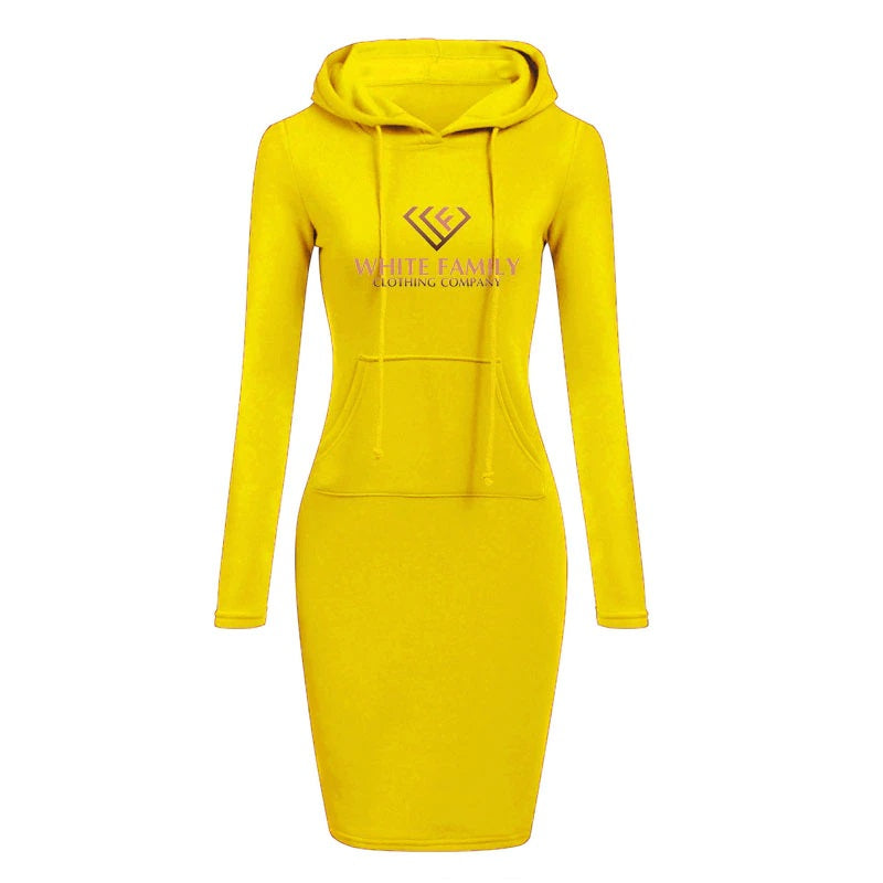 WF Women Hooded Long Sleeve Sexy Dress