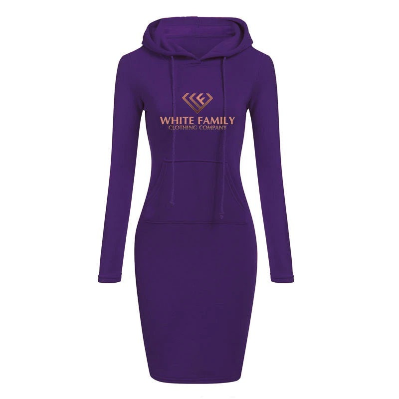 WF Women Hooded Long Sleeve Sexy Dress