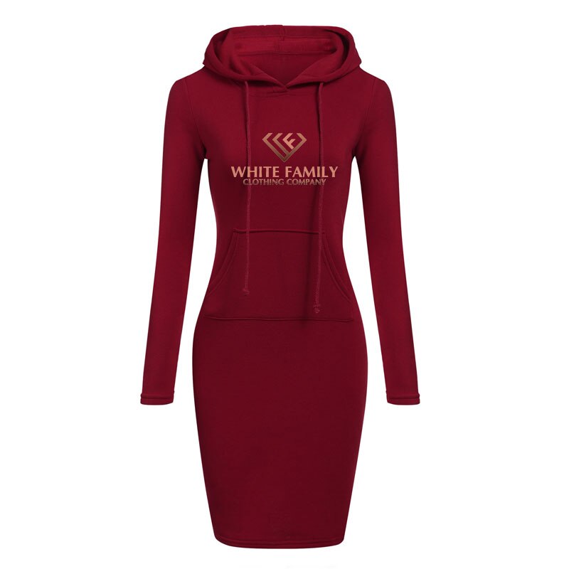 WF Women Hooded Long Sleeve Sexy Dress