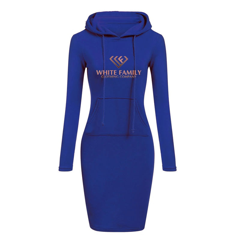 WF Women Hooded Long Sleeve Sexy Dress