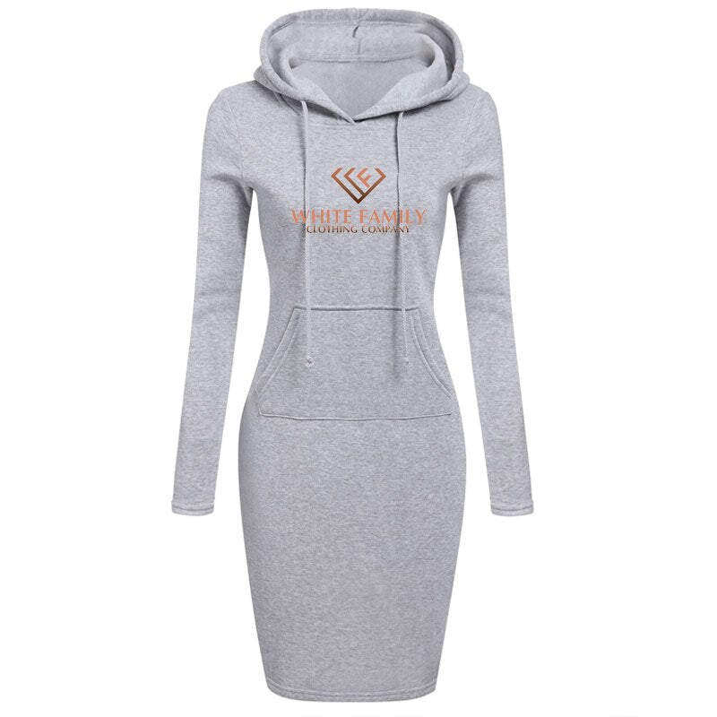 WF Women Hooded Long Sleeve Sexy Dress