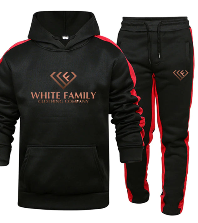 WF Tracksuit Men 2 Pieces Sets Hoodie+Pants Casual Sportswear