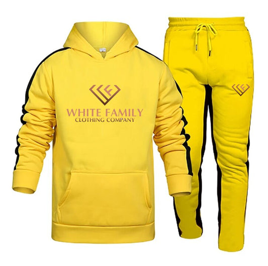 WF Tracksuit Men 2 Pieces Sets Hoodie+Pants Casual Sportswear