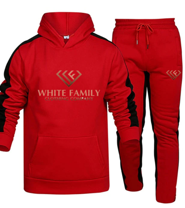 WF Tracksuit Men 2 Pieces Sets Hoodie+Pants Casual Sportswear