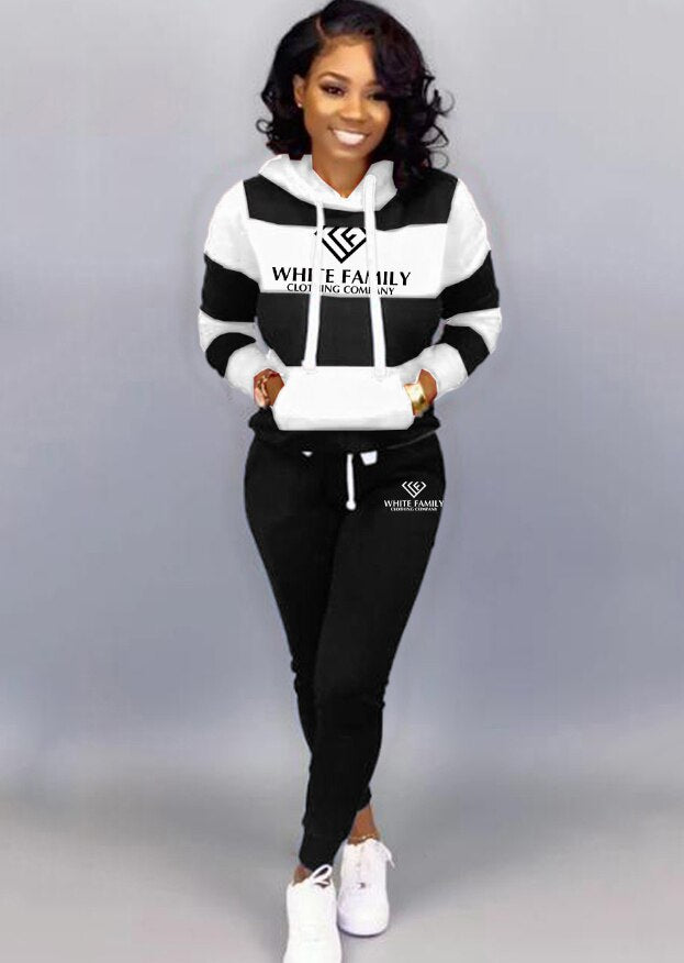 WF Two Piece Set Pullover Hoodie and Pants Outfit